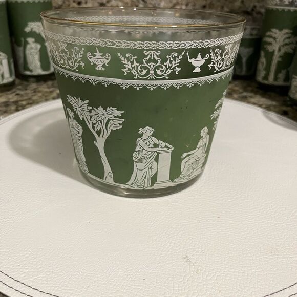 Wedgwood Hellenic Grecian Rare Ice Bucket Green Jasperware style - Picture 3 of 5